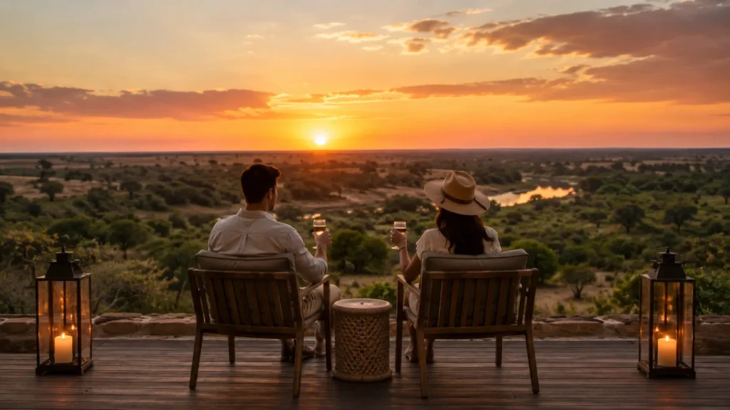 Couple Watching Safari Sunset