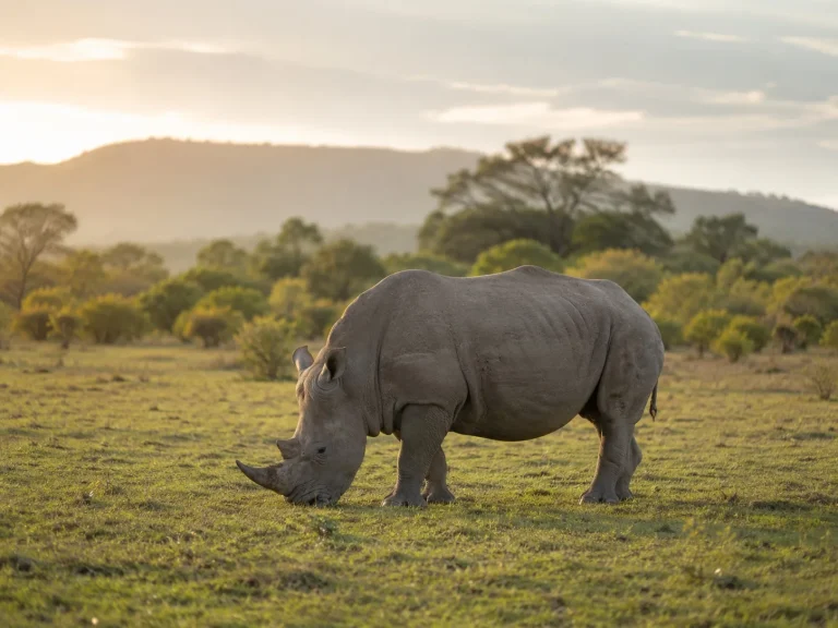 White Rhino Grazing