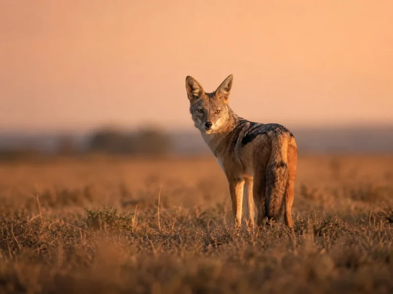 Jackal In Morning Dust